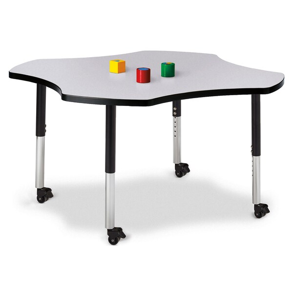 Berries Four Leaf Activity Table, Mobile, Freckled Gray/Black/Black
